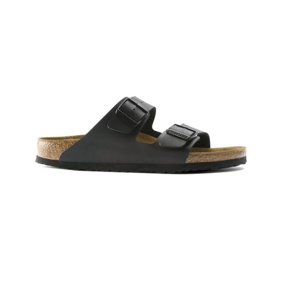 Birkenstock Arizona Birko-flor Black Leather Unisex Sandal - Picture 1 of 5